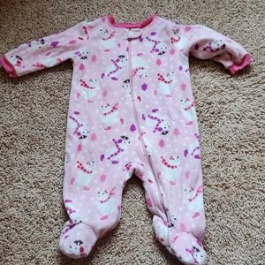 Pink polar bear footie pjs